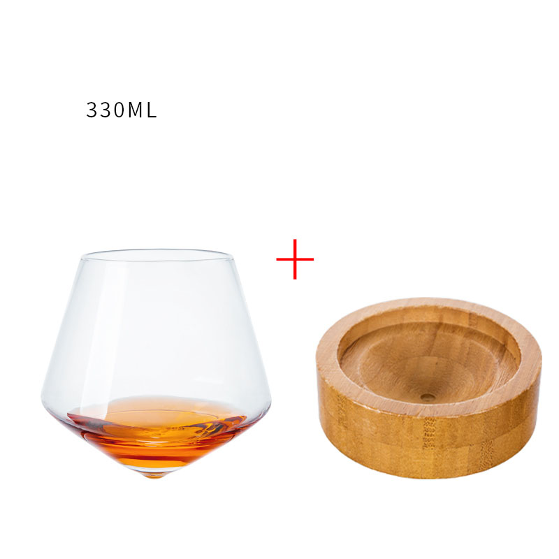 Aureon™ – Verre à dégustation en cristal rotatif avec socle bois