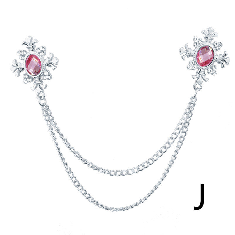 Liora™ – Broche col en strass avec franges personnalisable