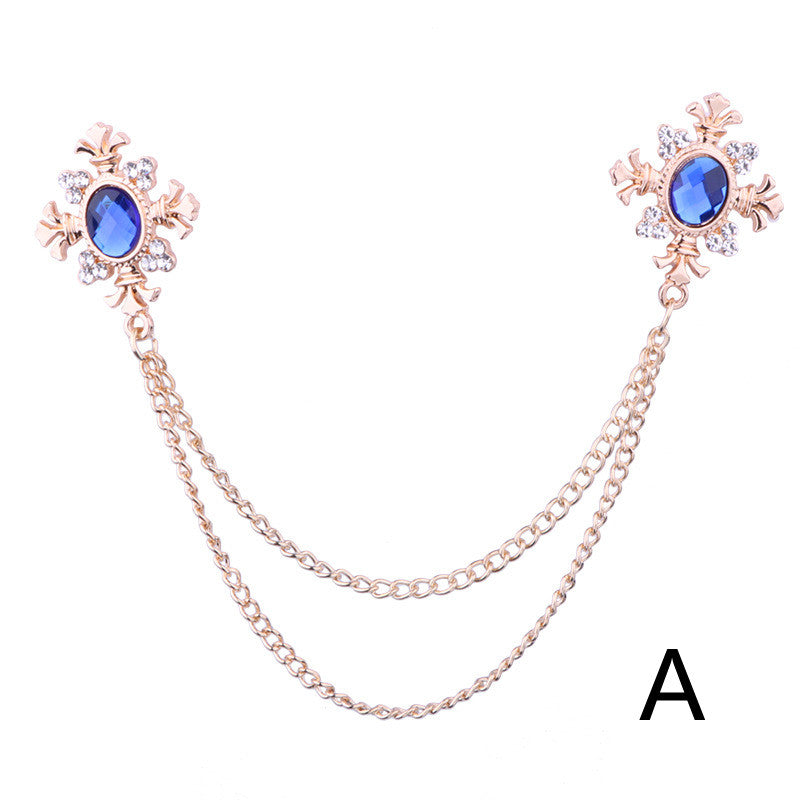 Liora™ – Broche col en strass avec franges personnalisable