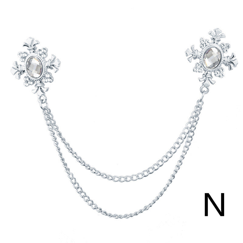 Liora™ – Broche col en strass avec franges personnalisable