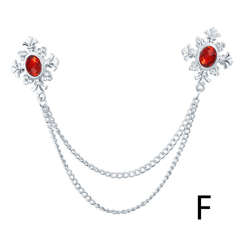 Liora™ – Broche col en strass avec franges personnalisable