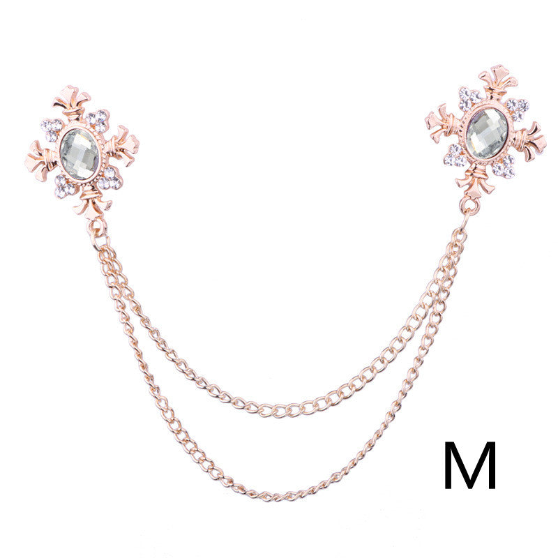 Liora™ – Broche col en strass avec franges personnalisable