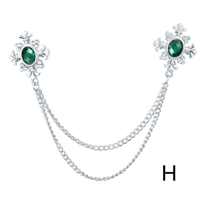 Liora™ – Broche col en strass avec franges personnalisable