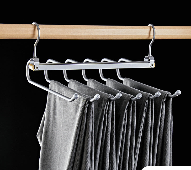 Pantorix™ – Cintre pantalons multi-niveaux 6 pièces en aluminium