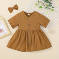 Lunella™ – Robe princesse d'été en coton & lin avec barrette