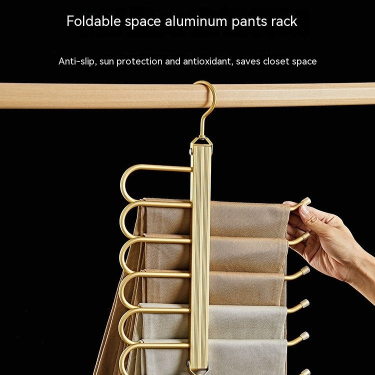 Pantorix™ – Cintre pantalons multi-niveaux 6 pièces en aluminium