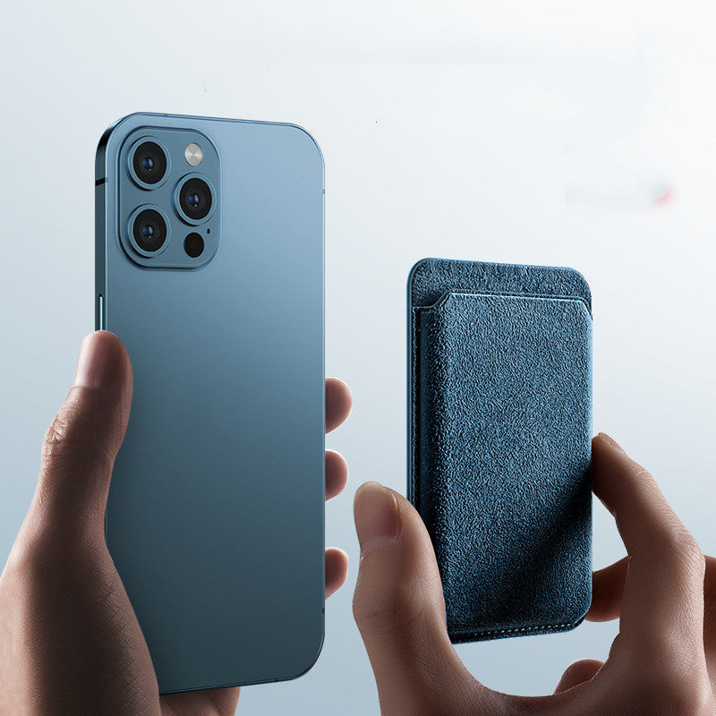 Velaré™ – Porte-cartes magnétique iPhone en suédine