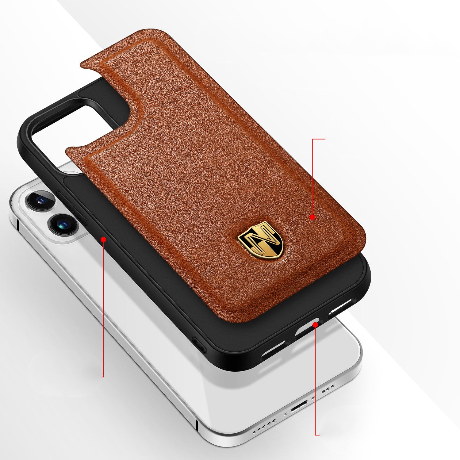 Nobile™ – Coque iPhone en cuir véritable haut de gamme
