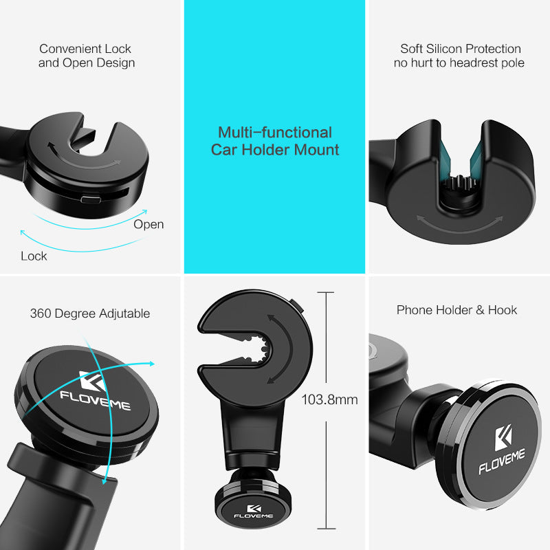 Floveme™ – Support & crochet magnétique pour voiture