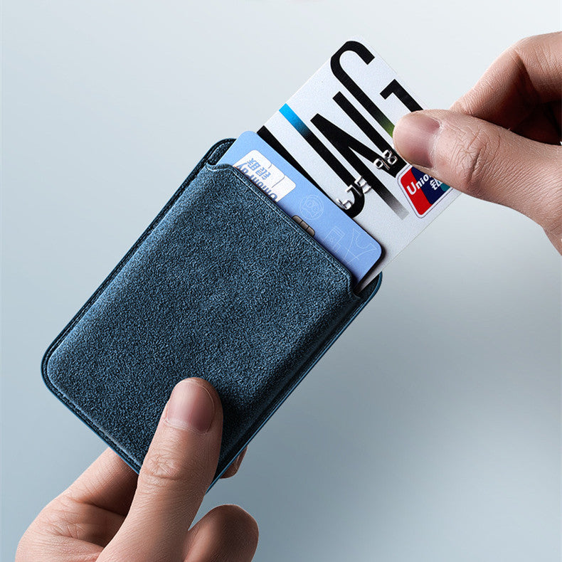 Velaré™ – Porte-cartes magnétique iPhone en suédine